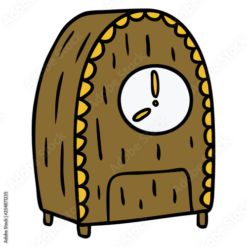 cartoon doodle of an old fashioned clock