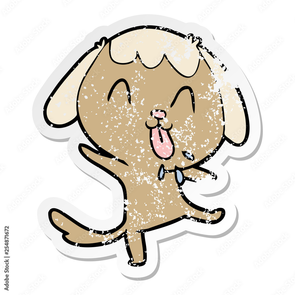 Fototapeta premium cartoon happy puppy