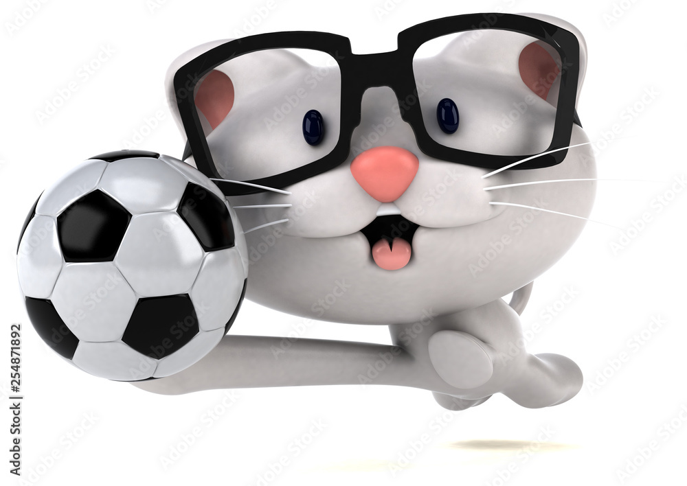 Fototapeta premium Fun cat - 3D Illustration
