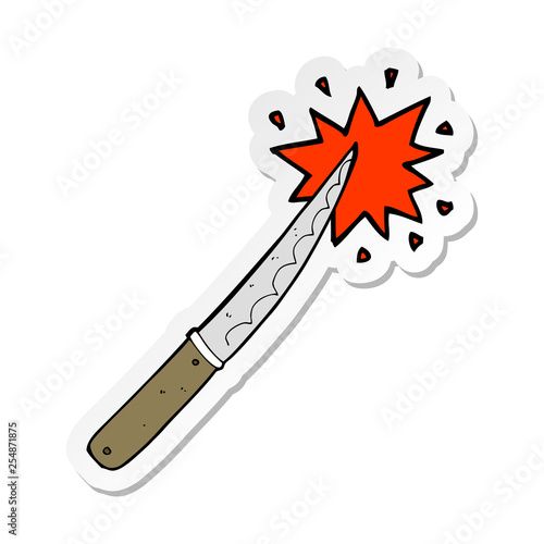 sticker of a cartoon knife © lineartestpilot