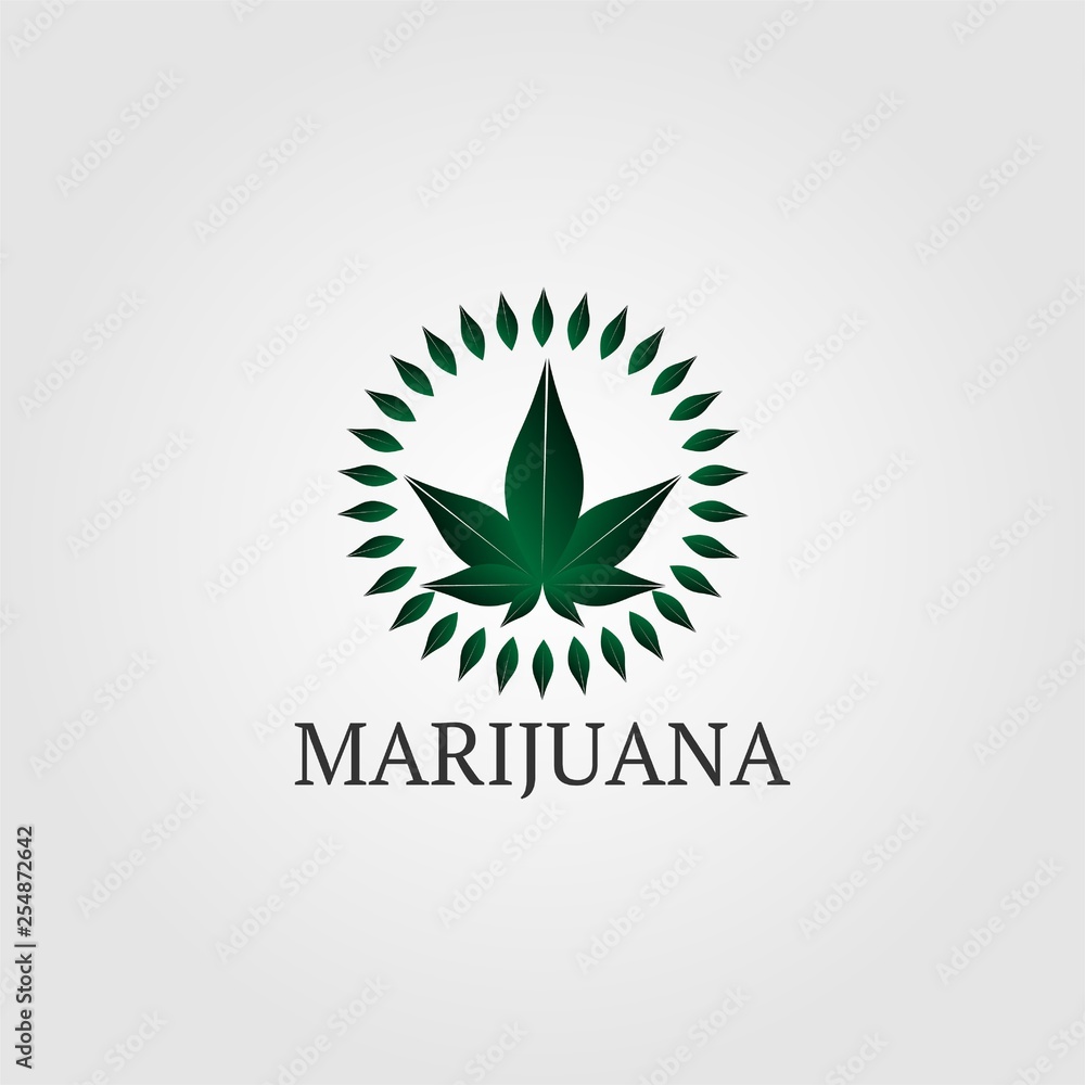 cannabis leaf icon templates, creative vector logo design,marijuana emblem,illustration element
