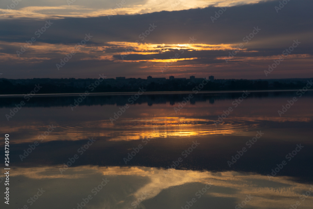 Fototapeta premium road and sea in sunset time travel scene .