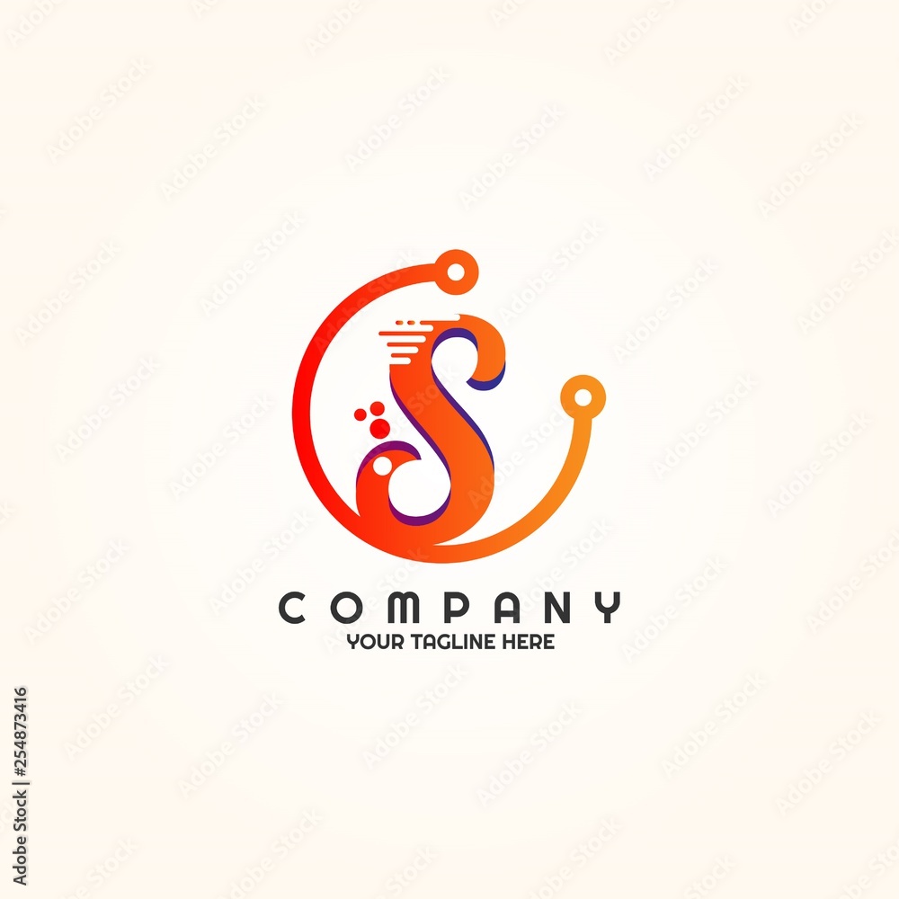 Fototapeta premium technology icon templates, creative vector logo design,emblem,illustration element