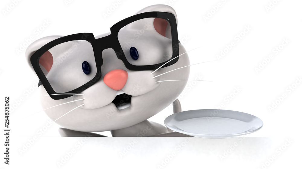 Fun cat - 3D Illustration Fun cat - 3D Illustration