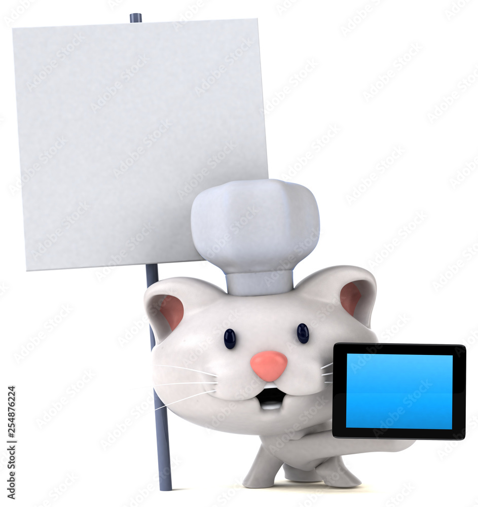 Fototapeta premium Fun cat - 3D Illustration