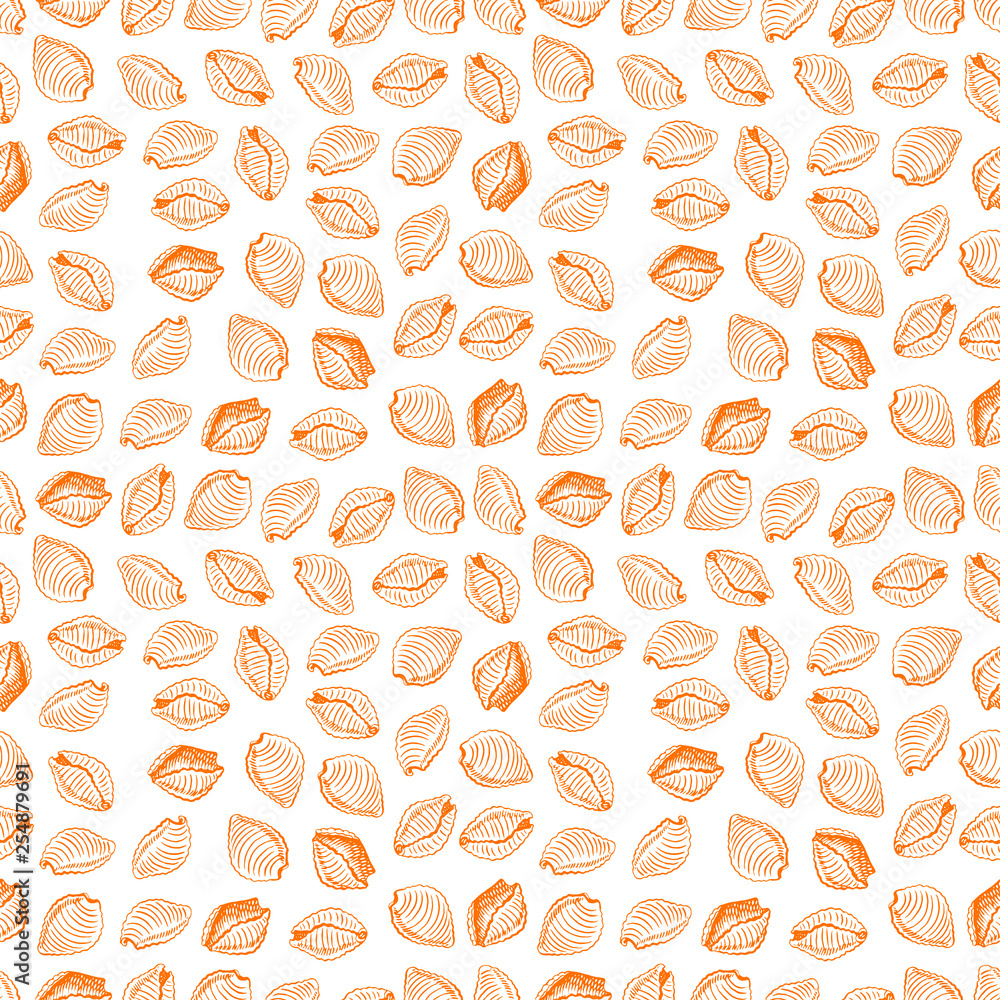 seamless background of Conchiglie seamless background of Conchiglie