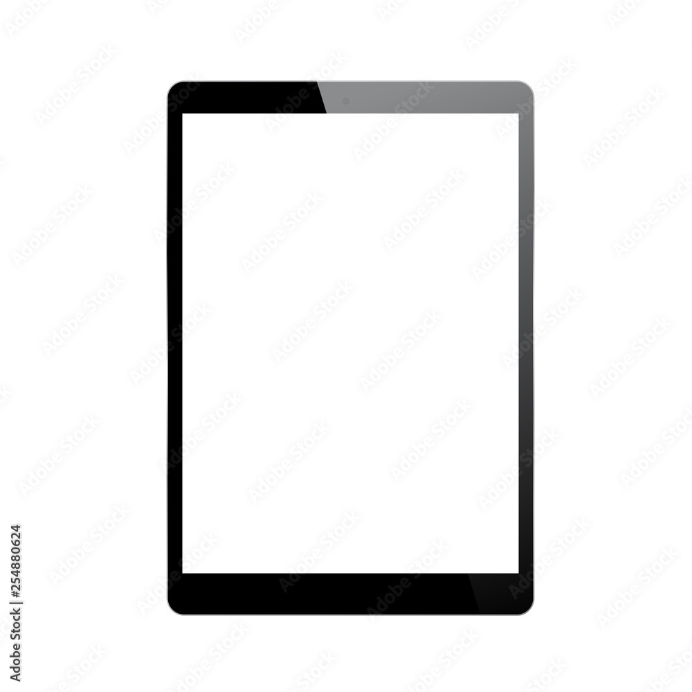 Tablet pc computer with blank screen. Black gadget with white screen Tablet pc computer with blank screen. Black gadget with white screen