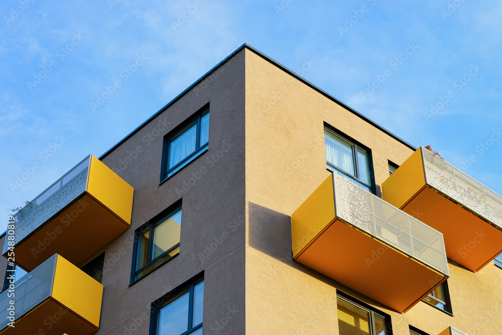 Balconies of apartment house and home modern residential building architecture Balconies of apartment house and home modern residential building architecture