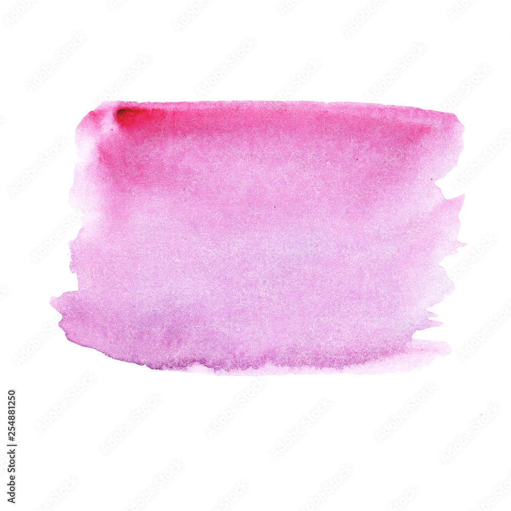 Abstract spot  from pink and purple watercolor background. hand drawn.  on a white background