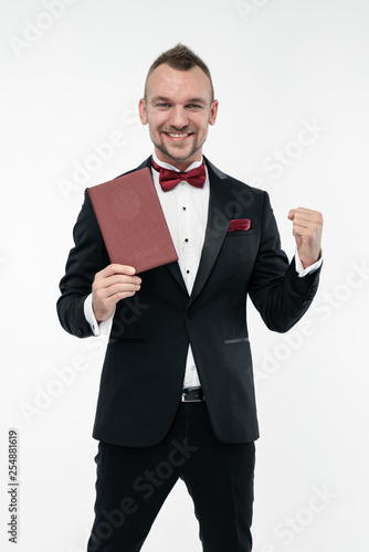 young businessman with ok sign