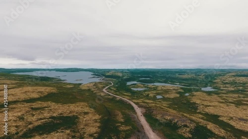 Aerial Drone Top View CAIRNS Kolskiy peninsula photo