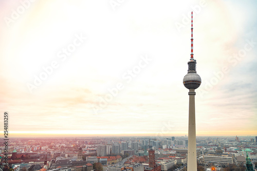 Top view of Television tower Fernsehturm in Berlin photo