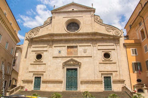 The Basilica of St. Augustine in Rome city. Sant'Agostino is a Roman Catholic church in the piazza of the same name near Piazza Navona. photo