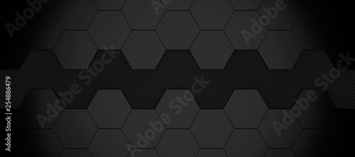 3d illustration of modern honeycomb background aluminium and carbon fiber pattern 