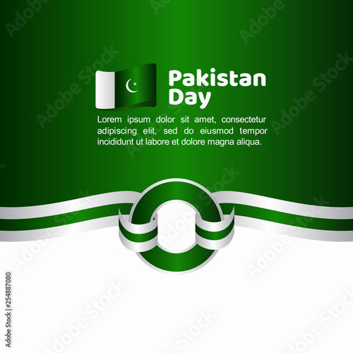 Pakistan Day Flag Vector Template Design Illustration