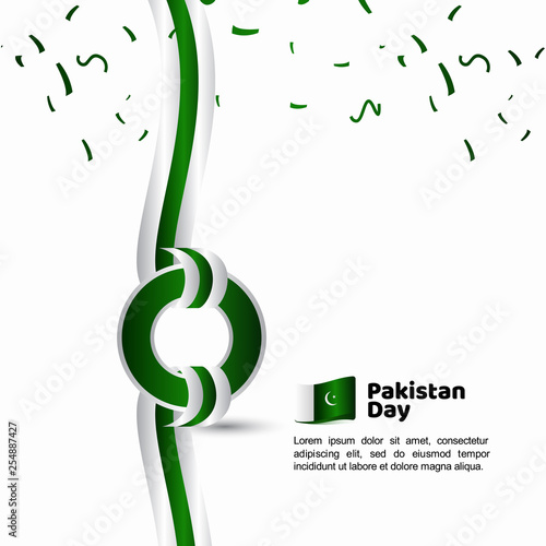 Pakistan Day Flag Vector Template Design Illustration