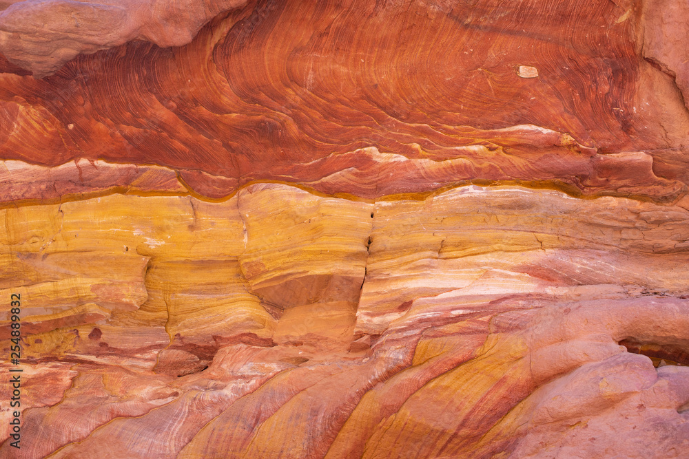 Coloured Canyon is a rock formation on Sinai peninsula. Sights of Nuweiba, Egypt.