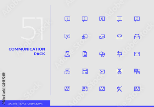 Vector Line Icons Communication Pack
