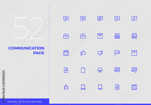 Vector Line Icons Communication Pack