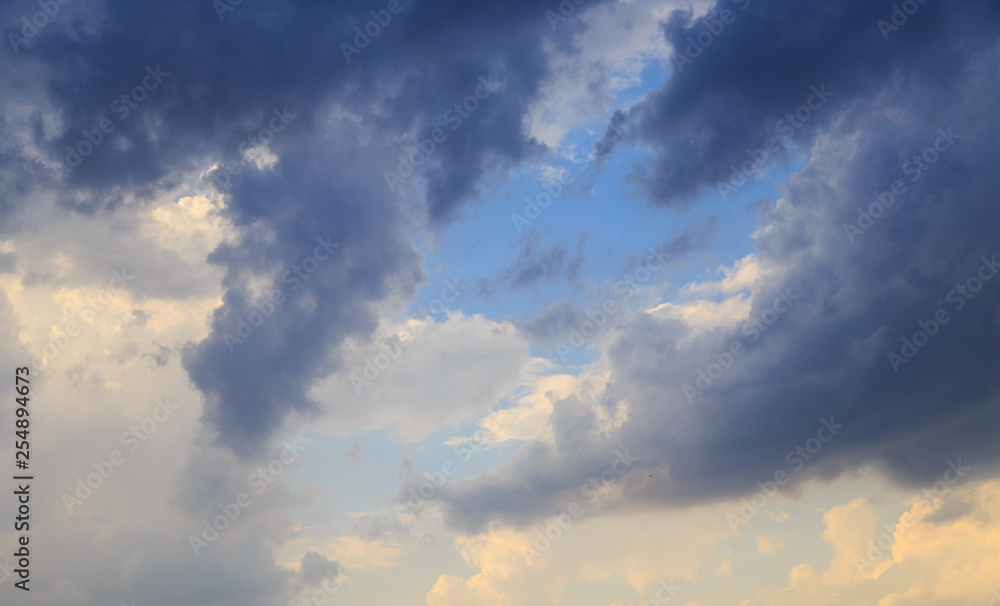 Clouds after rain before sunset as a background Clouds after rain before sunset as a background