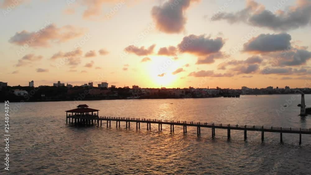 Sunset at the old port and town of Mombasa. Aerial shots. Sunset at the old port and town of Mombasa. Aerial shots.