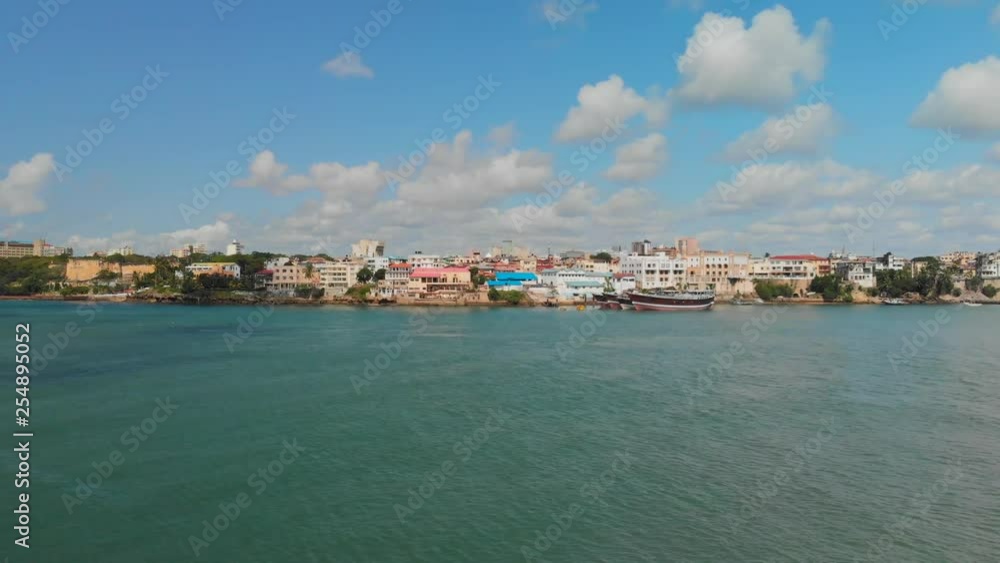 The old town and port of Mombasa, Kenya. Aerial shots during day light. The old town and port of Mombasa, Kenya. Aerial shots during day light.