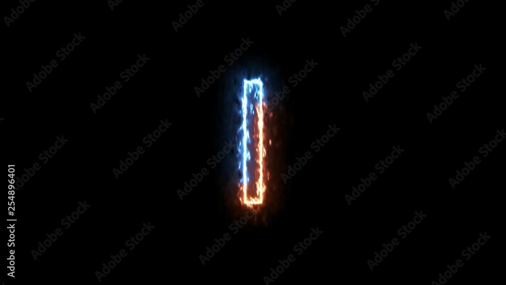 Letter I - outline fire and ice glowing on transparent background Letter I - outline fire and ice glowing on transparent background