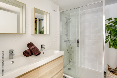 Obraz na plátně Salle de bain avec douche à l'italienne