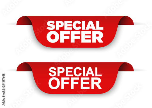 Banner Special offer. Vector ribbon banner