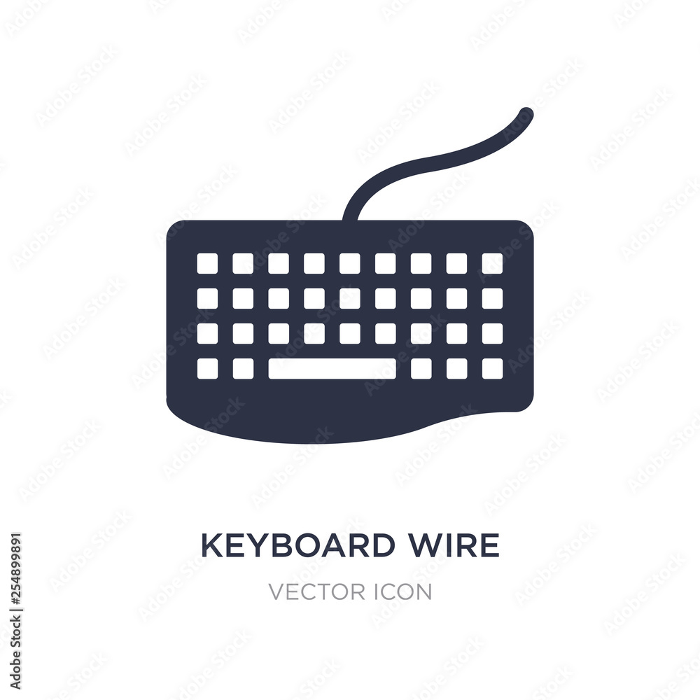 keyboard wire icon on white background. Simple element illustration from Hardware concept. keyboard wire icon on white background. Simple element illustration from Hardware concept.
