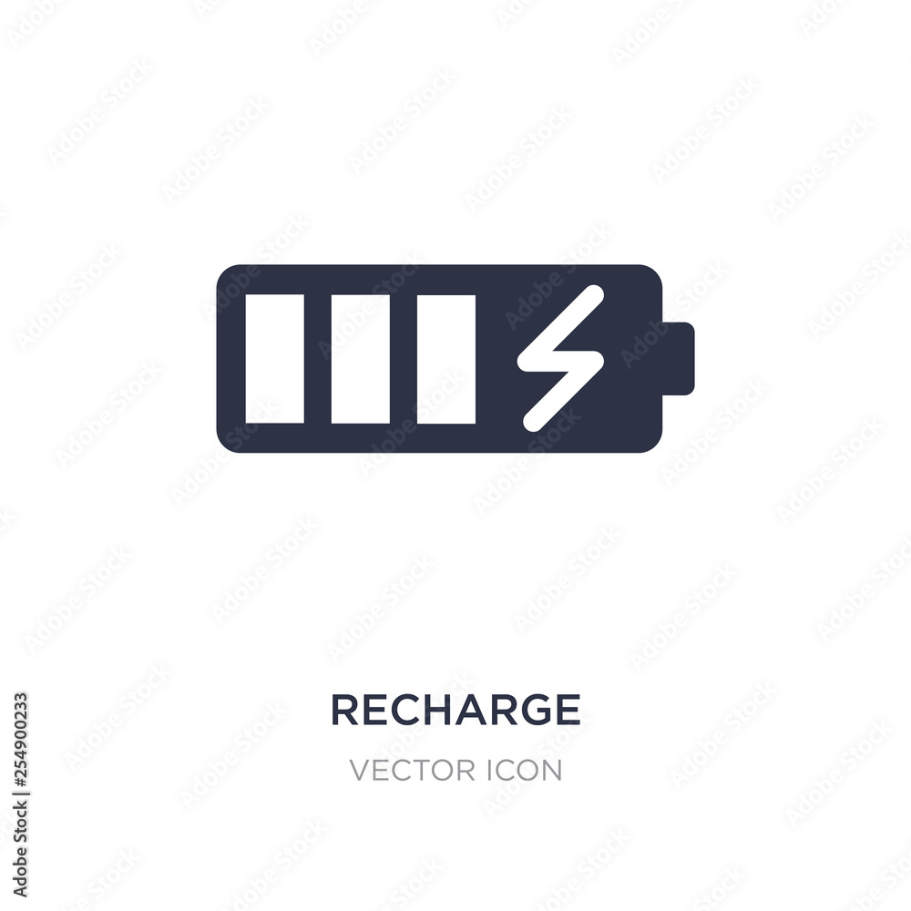 Fototapeta premium recharge icon on white background. Simple element illustration from Hardware concept.