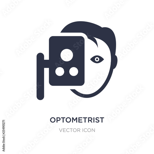 optometrist icon on white background. Simple element illustration from Health and medical concept.