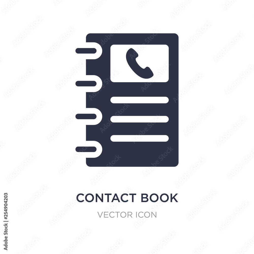 contact book icon on white background. Simple element illustration from Networking concept. contact book icon on white background. Simple element illustration from Networking concept.