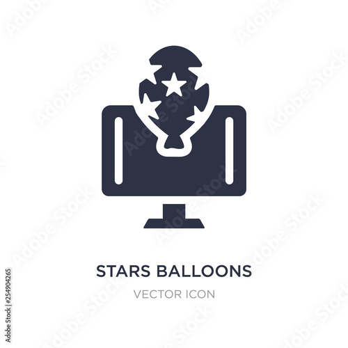 stars balloons icon on white background. Simple element illustration from Networking concept.