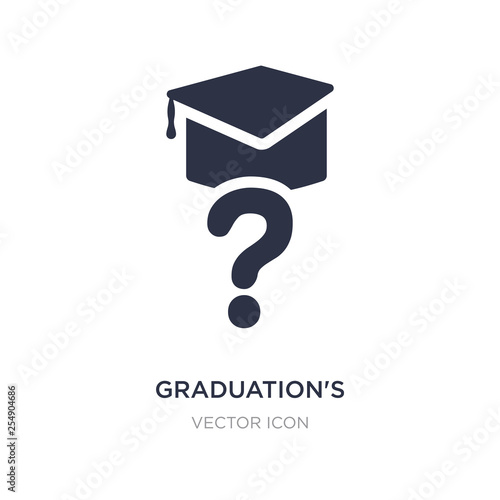 graduation's questions icon on white background. Simple element illustration from Other concept.