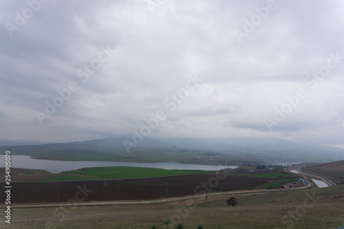 landscape, sky, mountain, nature, mountains, view, panorama, green, clouds, cloud, blue, summer, forest, hill, panoramic, grass, tree, valley, village, countryside, hills, field, travel, beautiful, sc