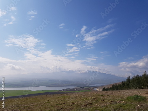 landscape, sky, field, countryside, nature, green, view, hill, grass, rural, panorama, clouds, hills, agriculture, summer, meadow, fields, mountain, farm, blue, england, country, panoramic, mountains,