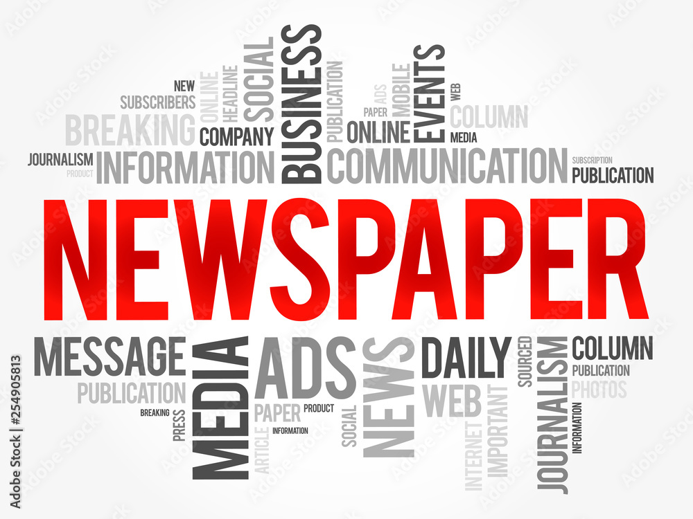 Newspaper word cloud collage, business concept background Newspaper word cloud collage, business concept background