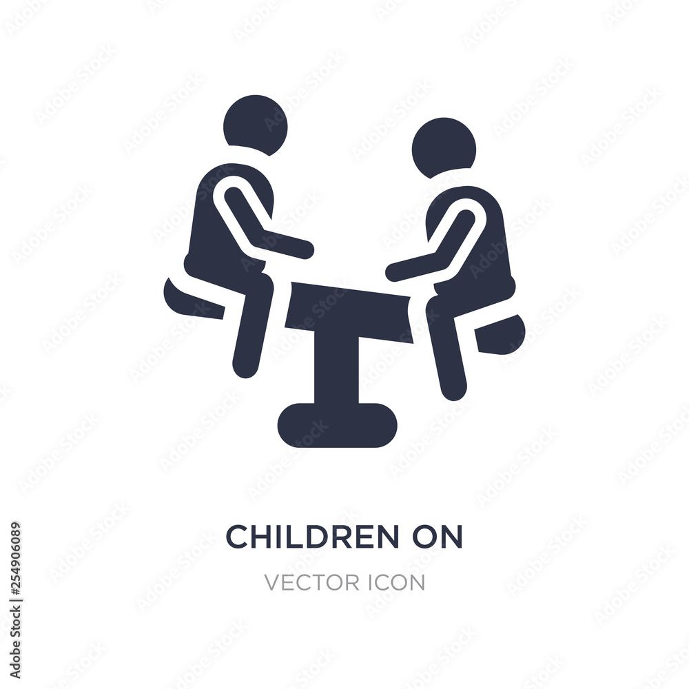 children on teeter totter icon on white background. Simple element illustration from People concept. children on teeter totter icon on white background. Simple element illustration from People concept.