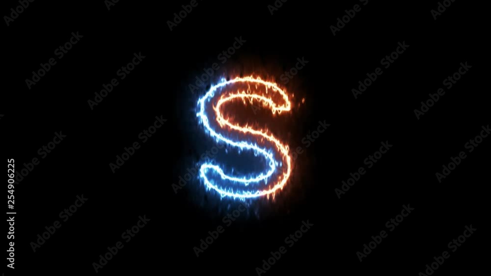 Letter S - outline fire and ice glowing on transparent background Letter S - outline fire and ice glowing on transparent background