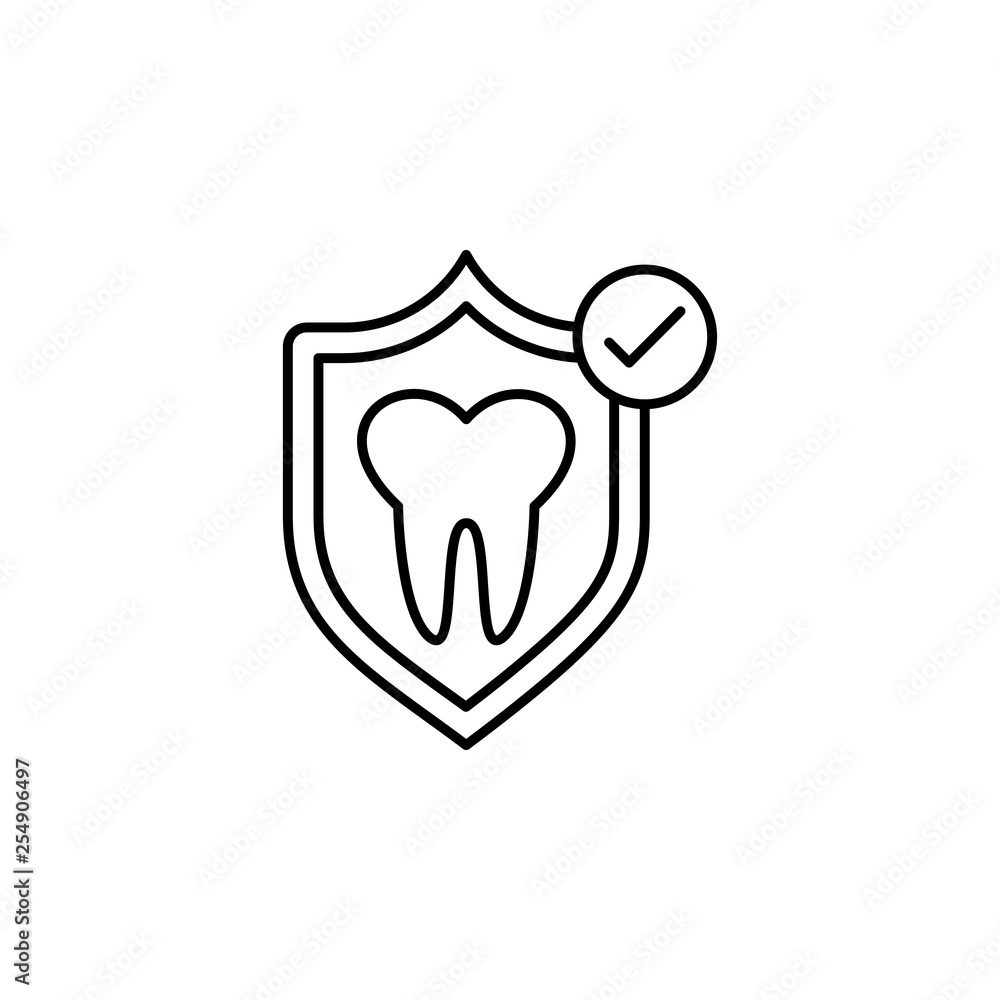 tooth, insurance, protection, check icon. Element of insurance icon. Thin line icon for website design and development, app development. Premium icon tooth, insurance, protection, check icon. Element of insurance icon. Thin line icon for website design and development, app development. Premium icon