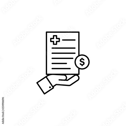 hand, dollar, insurance, medical icon. Element of insurance icon. Thin line icon for website design and development, app development. Premium icon