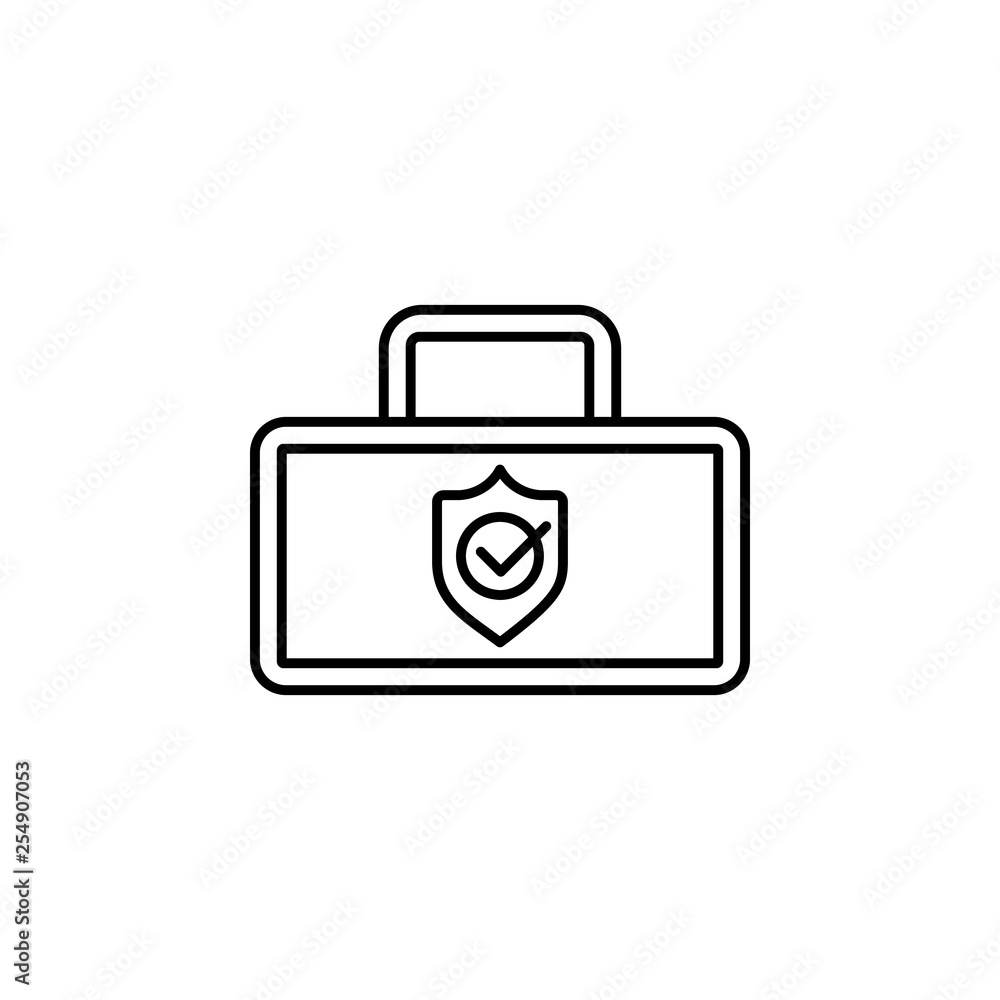 briefcase, shield, check, insurance icon. Element of insurance icon. Thin line icon for website design and development, app development. Premium icon briefcase, shield, check, insurance icon. Element of insurance icon. Thin line icon for website design and development, app development. Premium icon