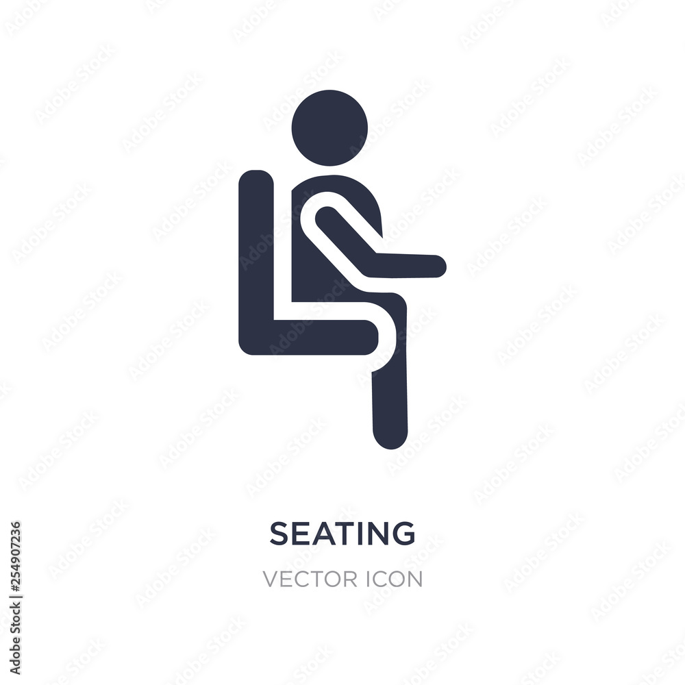 seating icon on white background. Simple element illustration from People concept.
