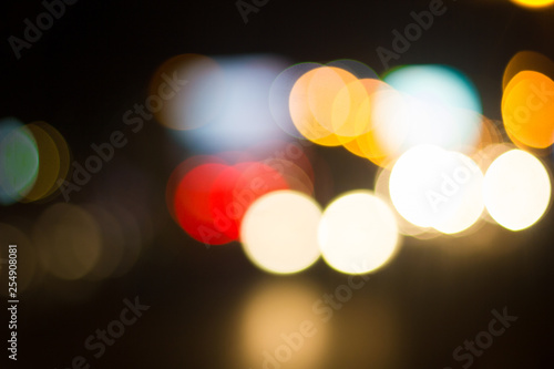 Colorful abstract bokeh Background, City night light bokeh,Party light on night,background defocused © Krizde