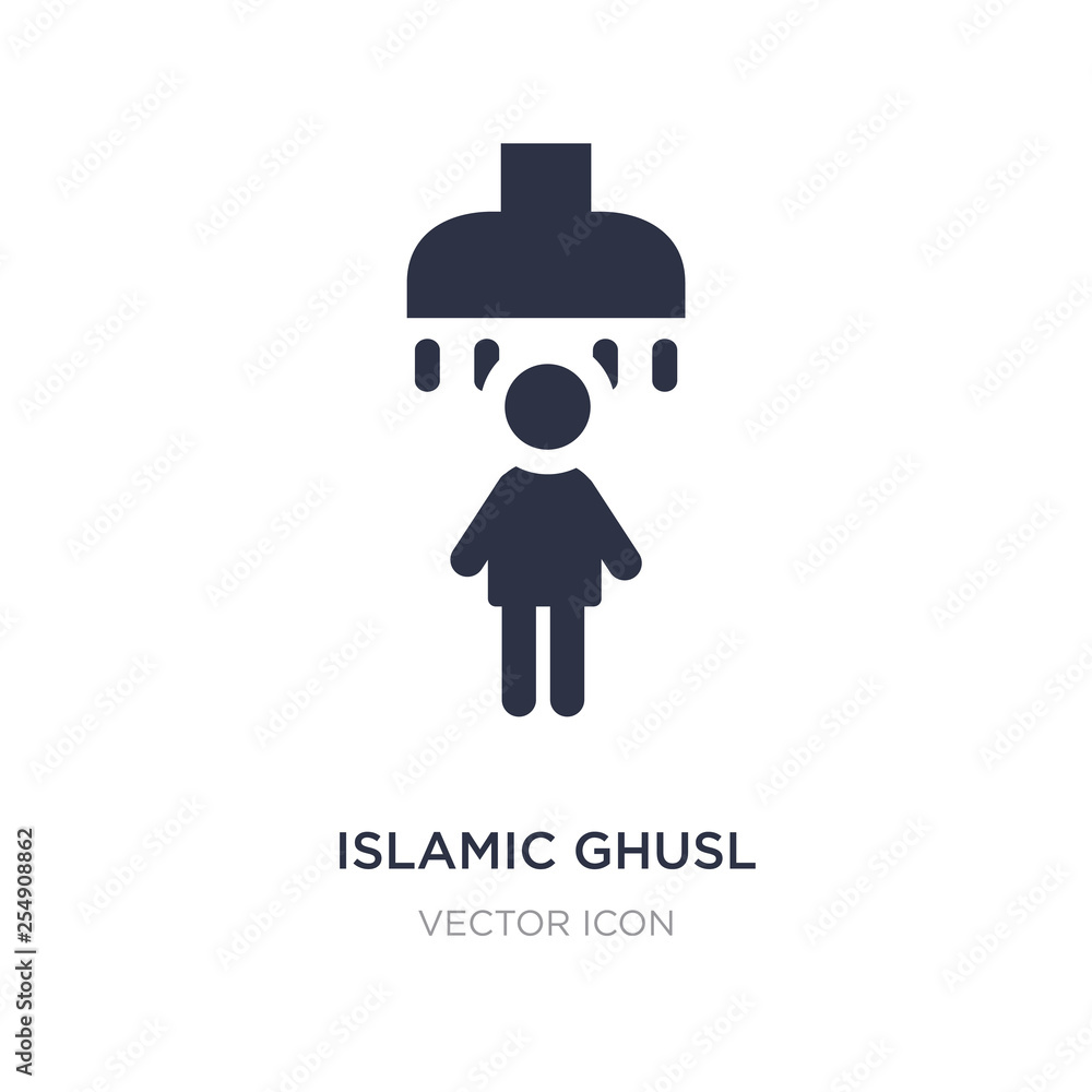 islamic ghusl icon on white background. Simple element illustration from Religion concept. islamic ghusl icon on white background. Simple element illustration from Religion concept.