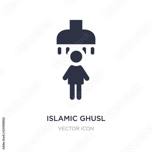 islamic ghusl icon on white background. Simple element illustration from Religion concept.
