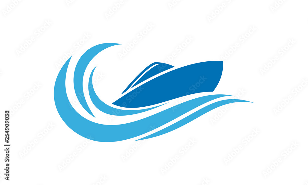 Naklejka premium Ship and wave icon