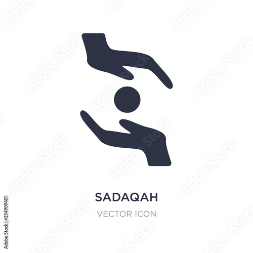 sadaqah icon on white background. Simple element illustration from Religion concept.