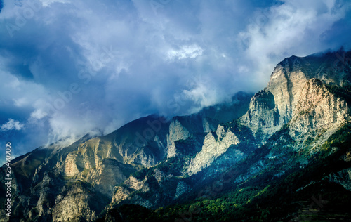 panoramic view of the mountains and clouds © anastasiaarsentyeva